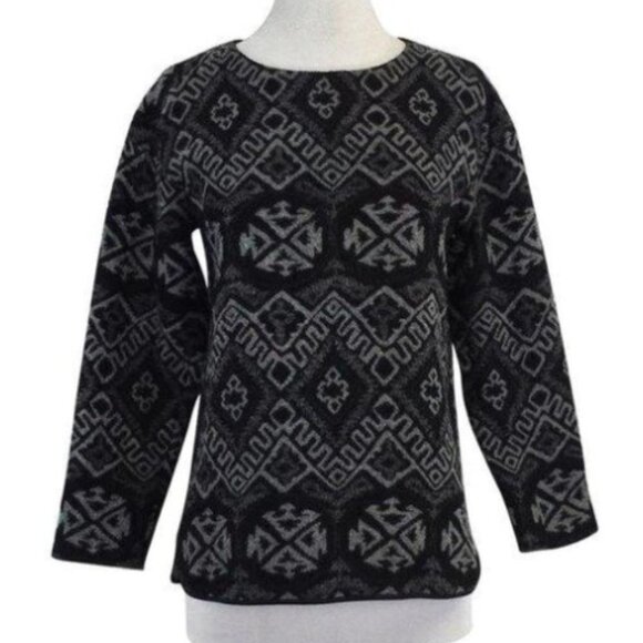 Rebecca Taylor - Grey & Black Print Wool Shell Top  size 2 - Picture 2 of 16